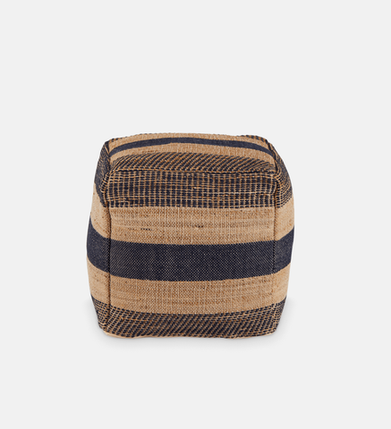 Woven Striped Ottoman