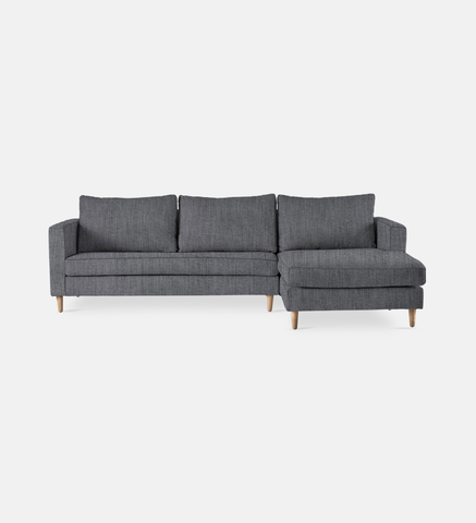 Sami Upholstered RIGHT Slouch with wooden leg (31861)