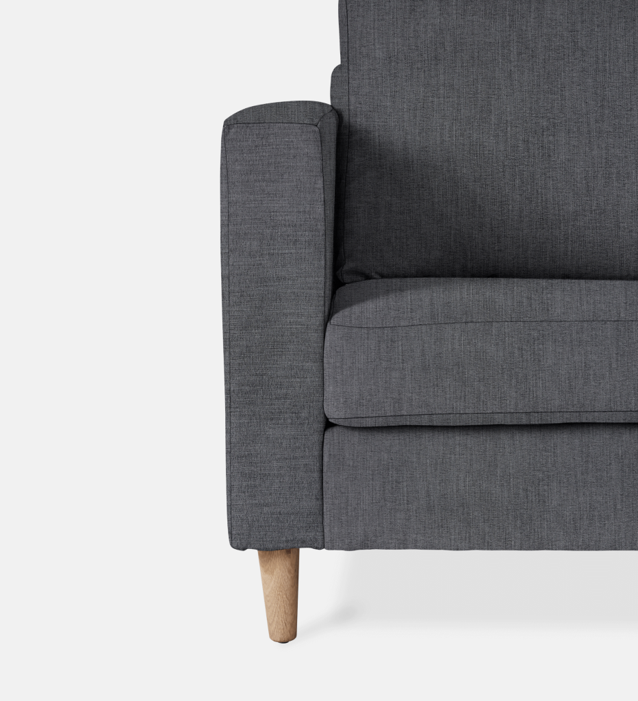 Sami Upholstered RIGHT Slouch with wooden leg (31866)