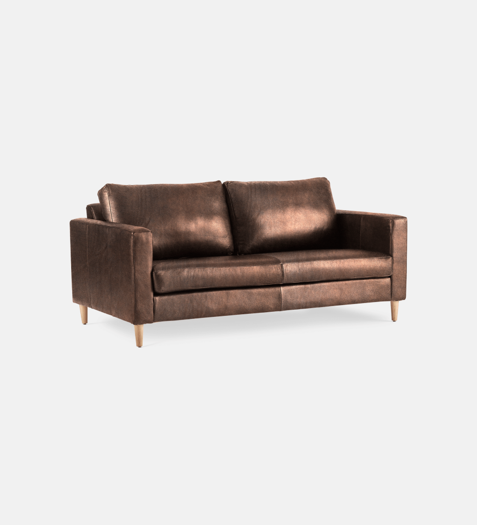 Sami Leather 2 Seater Wooden Leg (11666)