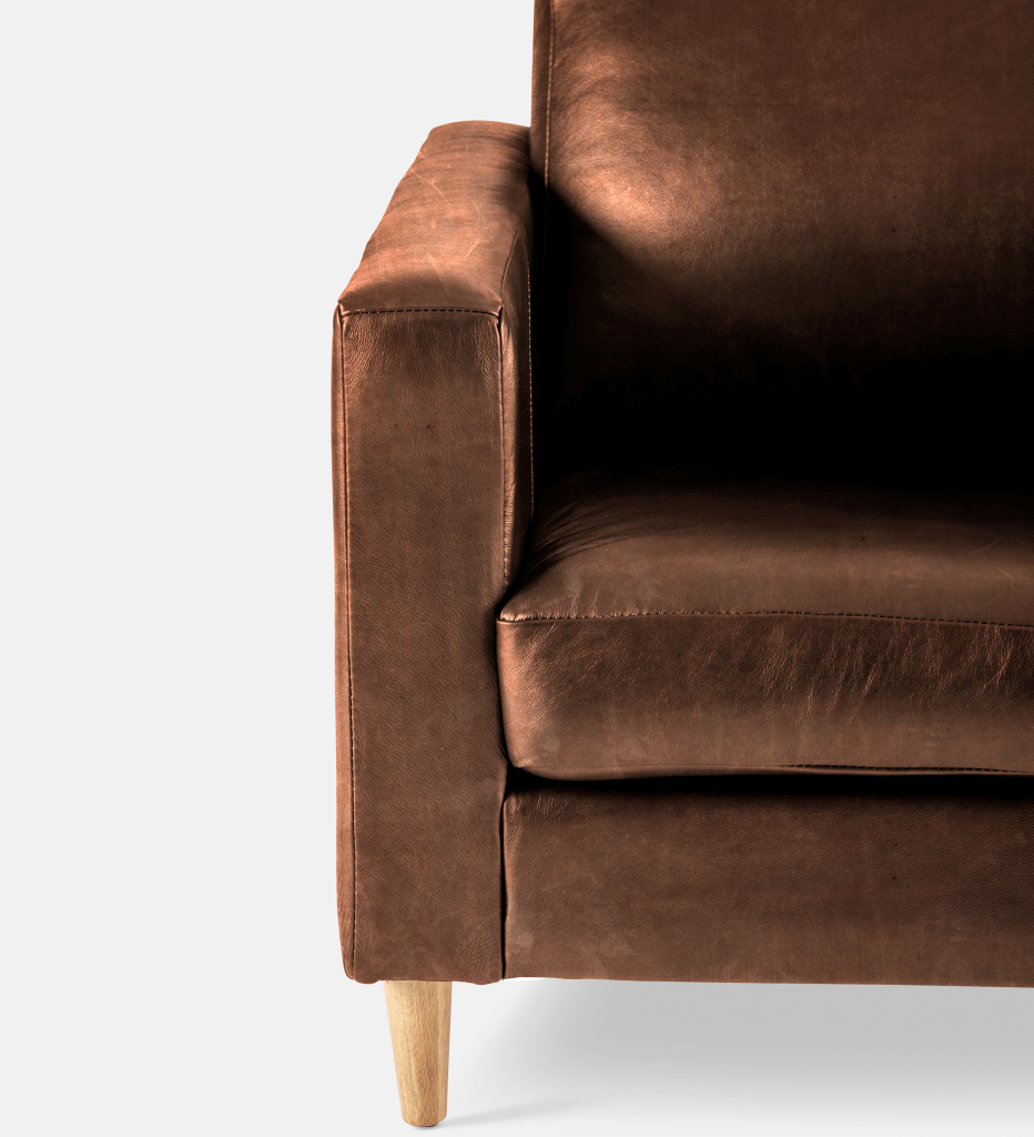 Sami Leather 2 Seater Wooden Leg (11667)