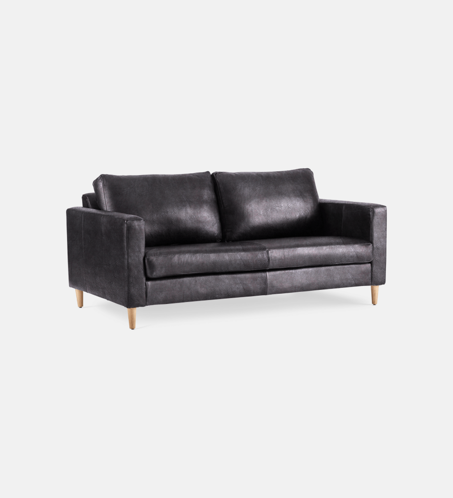 Sami Leather 2 Seater Wooden Leg (11669)