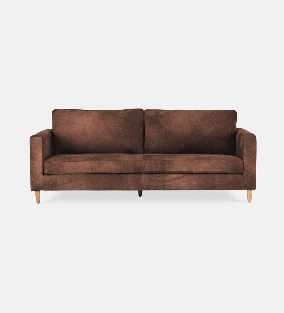 Sami Leather 3 Seater Wooden Leg (11740)