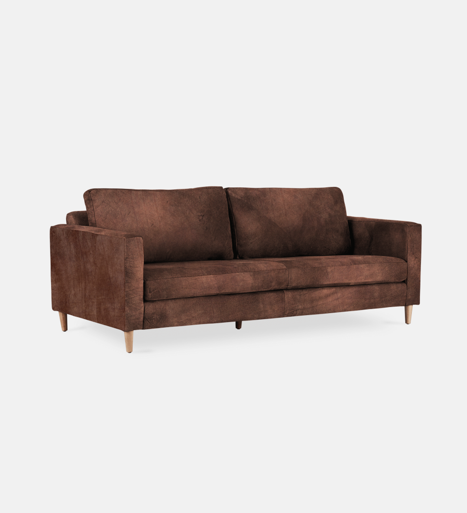 Sami Leather 3 Seater Wooden Leg (11741)
