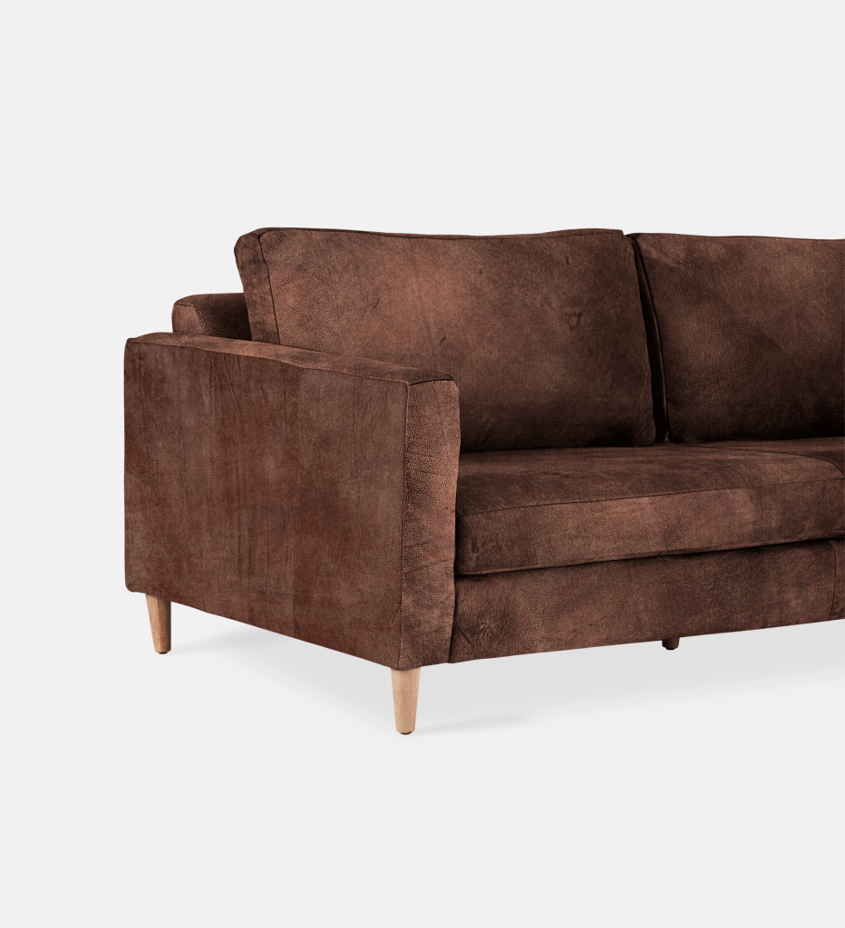 Sami Leather 3 Seater Wooden Leg (11743)