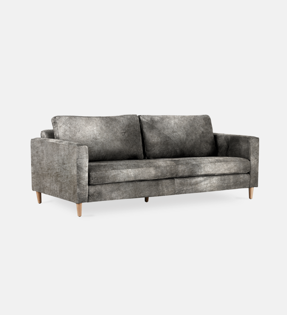 Sami Leather 3 Seater Wooden Leg (11748)