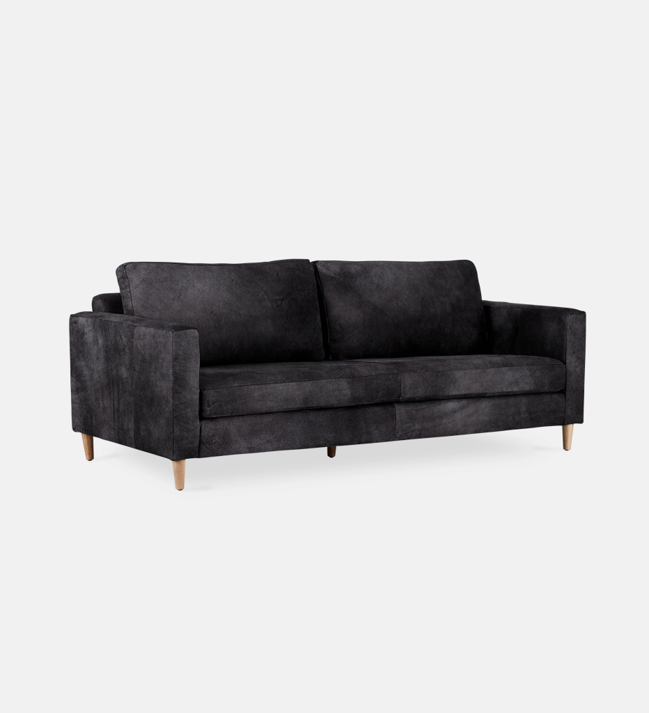 Sami Leather 3 Seater Wooden Leg (11755)
