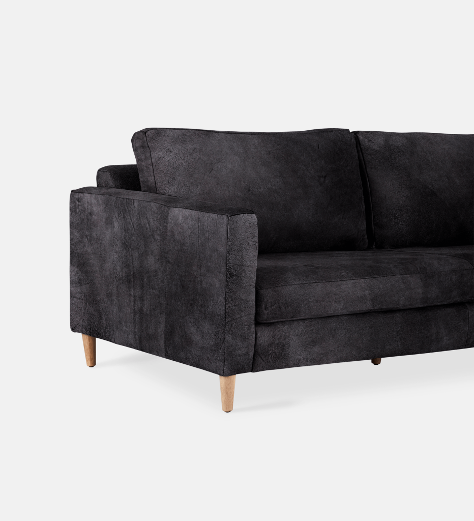 Sami Leather 3 Seater Wooden Leg (11757)