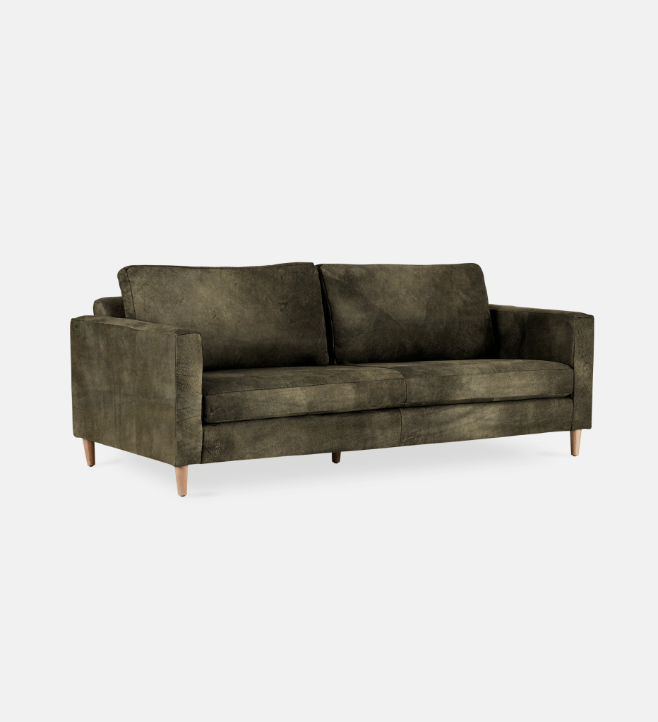 Sami Leather 3 Seater Wooden Leg (11762)