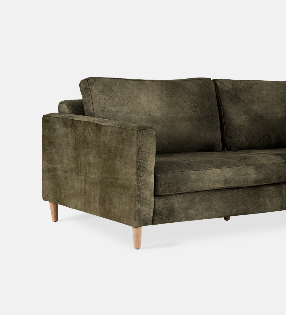 Sami Leather 3 Seater Wooden Leg (11764)