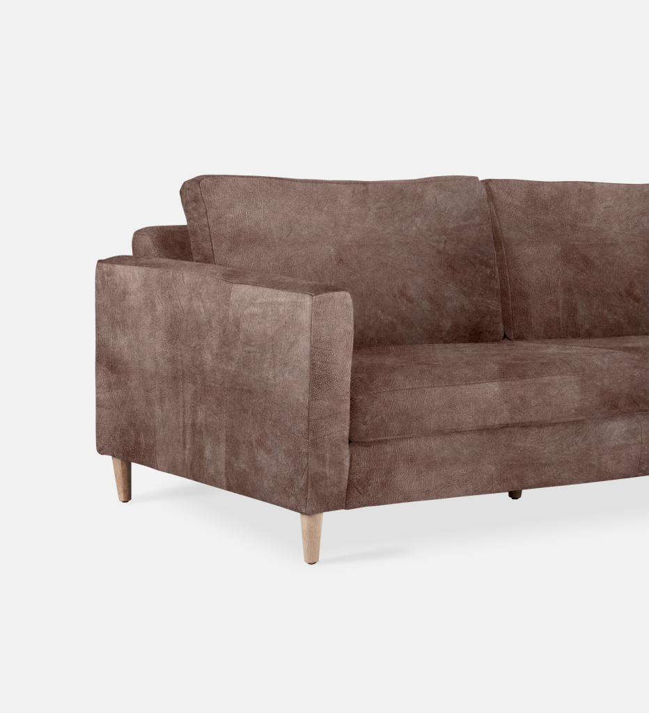 Sami Leather 3 Seater Wooden Leg (11778)