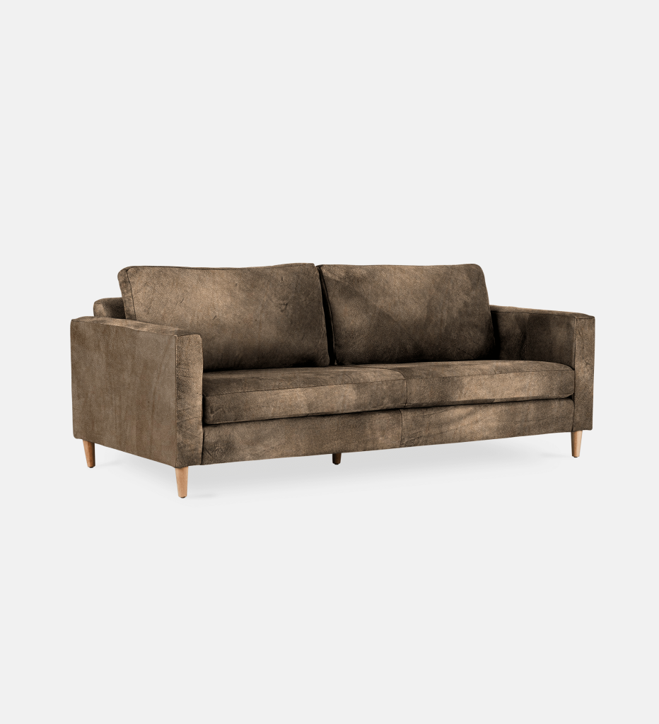 Sami Leather 3 Seater Wooden Leg (11796)
