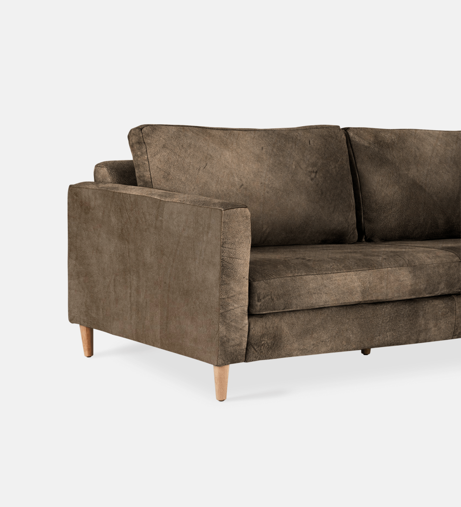 Sami Leather 3 Seater Wooden Leg (11798)