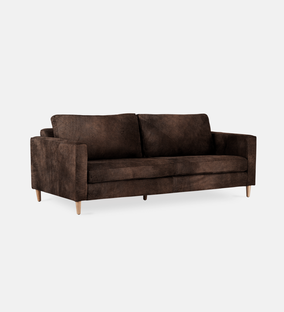 Sami Leather 3 Seater Wooden Leg (11827)