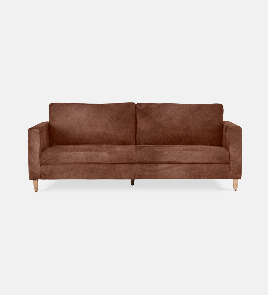 Sami Leather 3 Seater Wooden Leg (11879)
