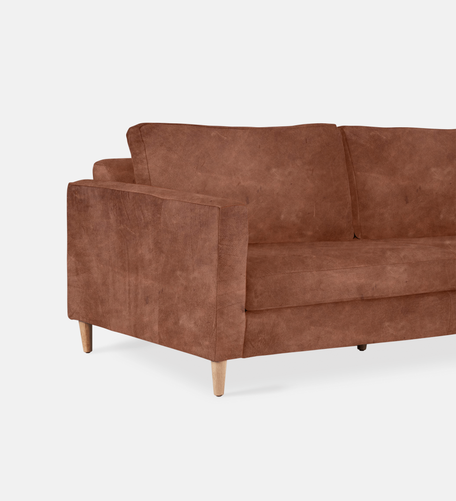 Sami Leather 3 Seater Wooden Leg (11885)