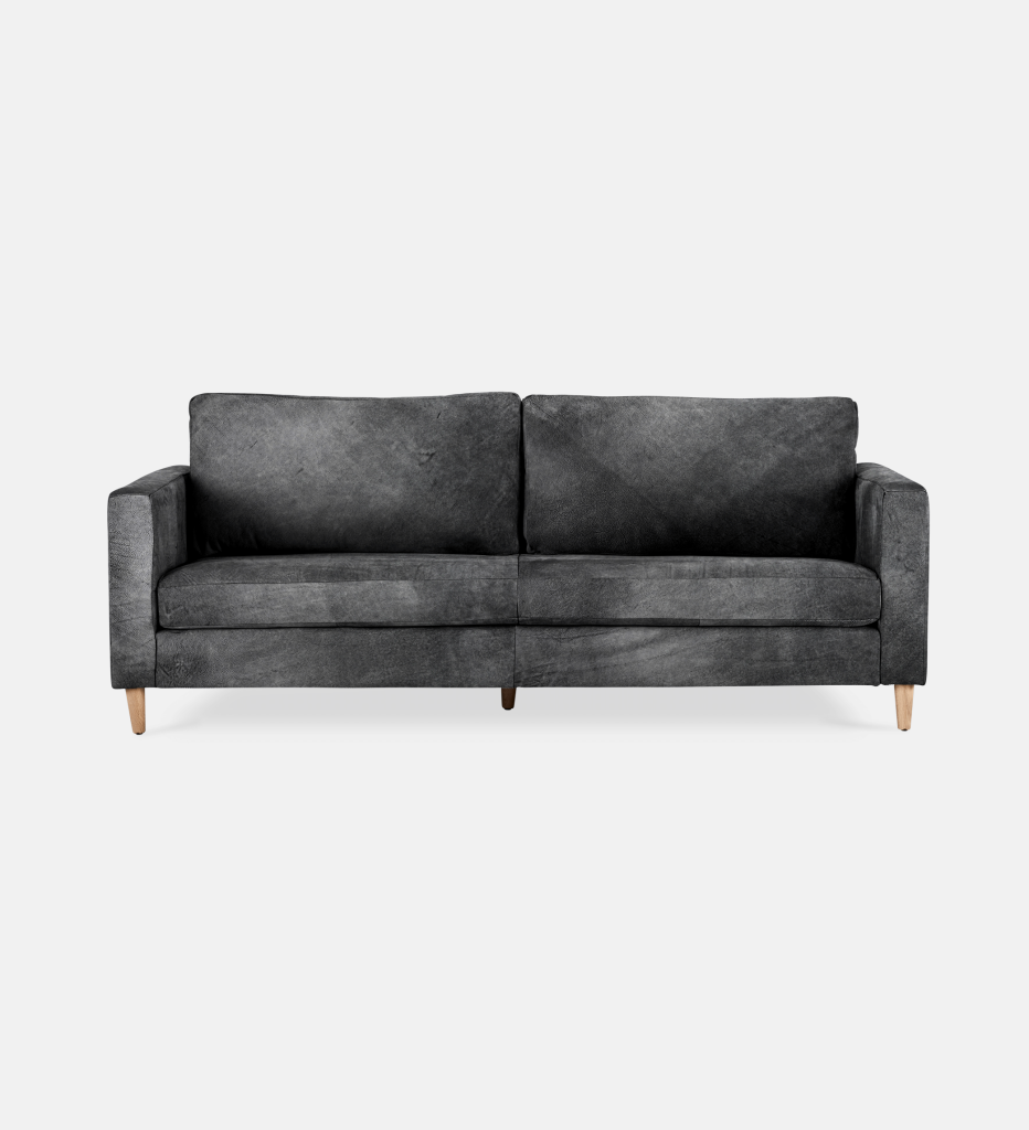 Sami Leather 3 Seater Wooden Leg (11886)