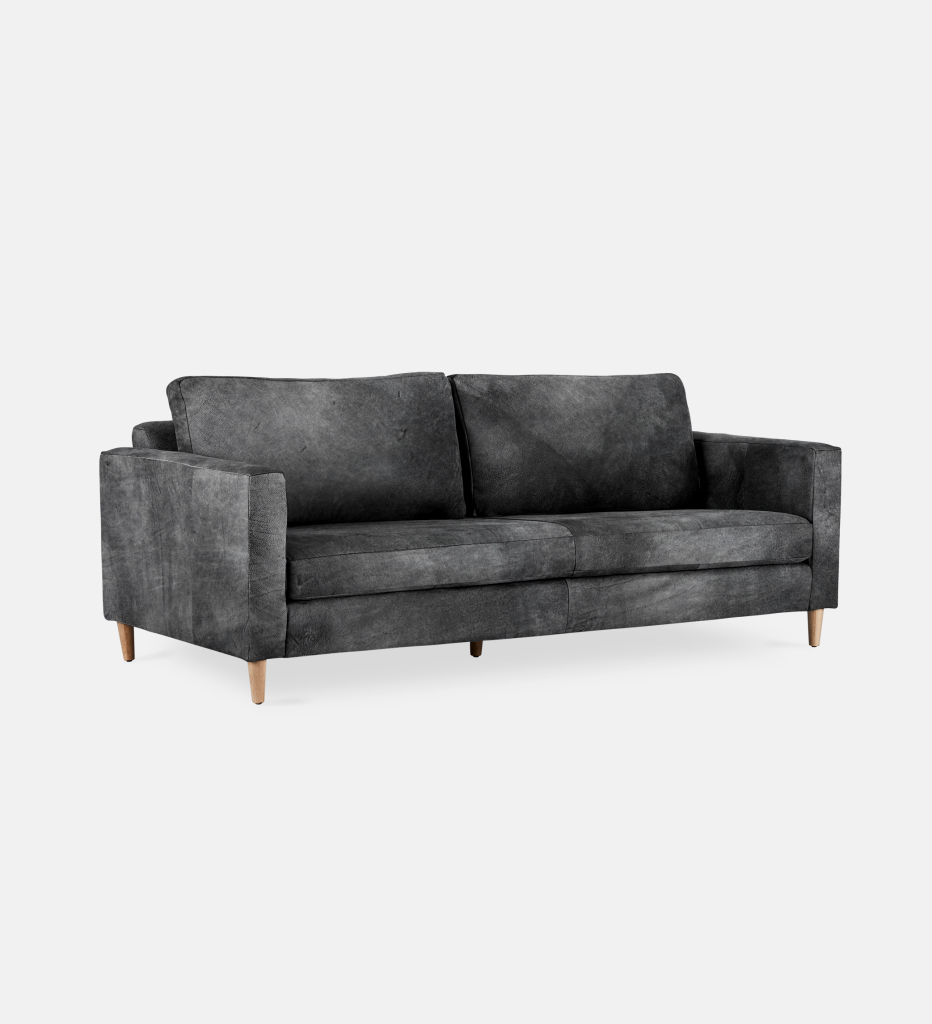 Sami Leather 3 Seater Wooden Leg (11887)