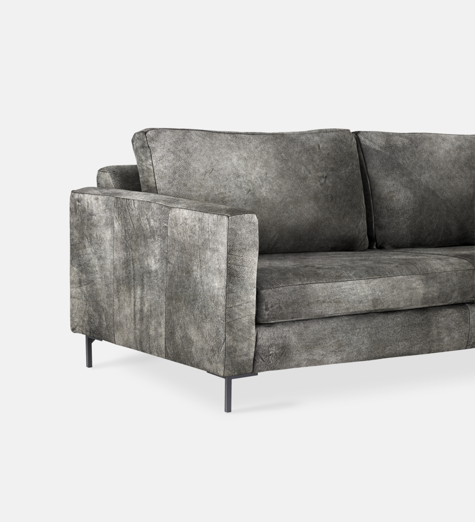 Sami Leather 3 Seater Metal Leg (52032)