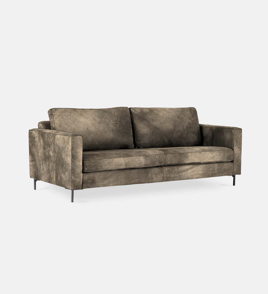 Sami Leather 3 Seater Metal Leg (52049)