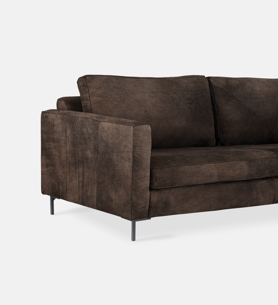 Sami Leather 3 Seater Metal Leg (52056)