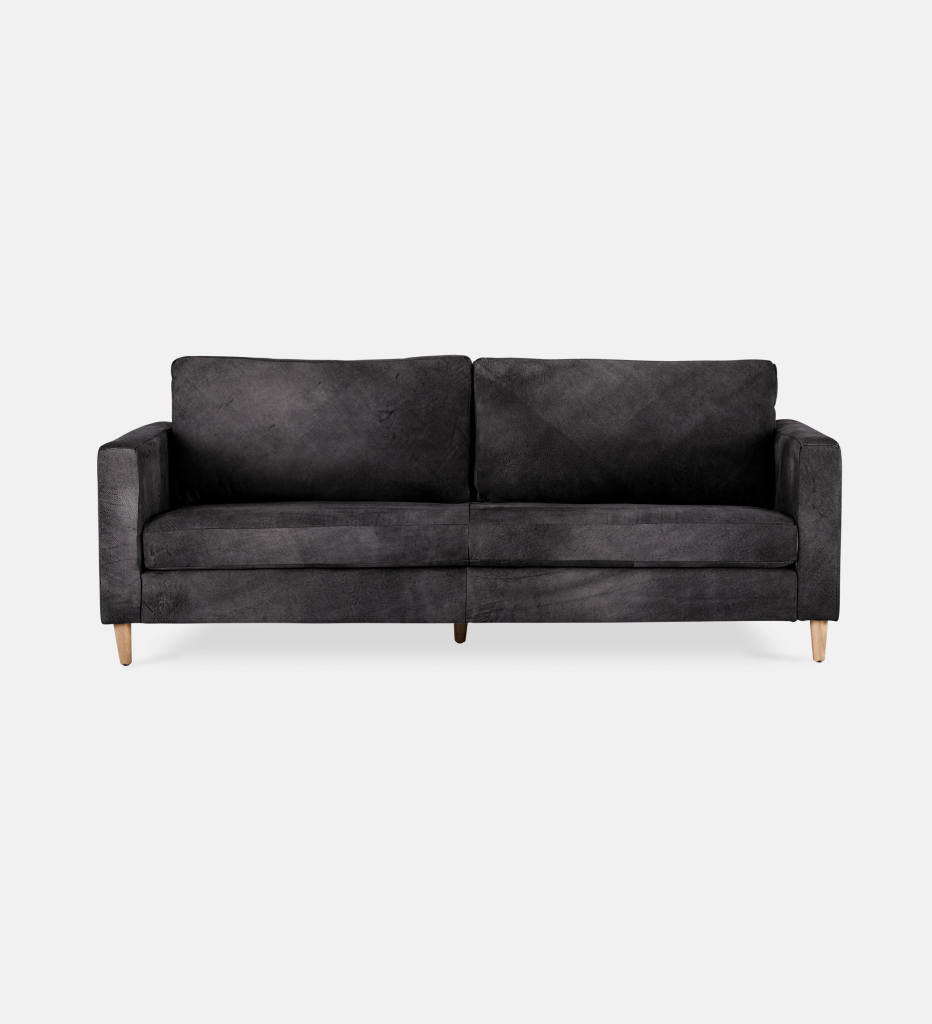 Sami Leather 3 Seater Wooden Leg (12398)