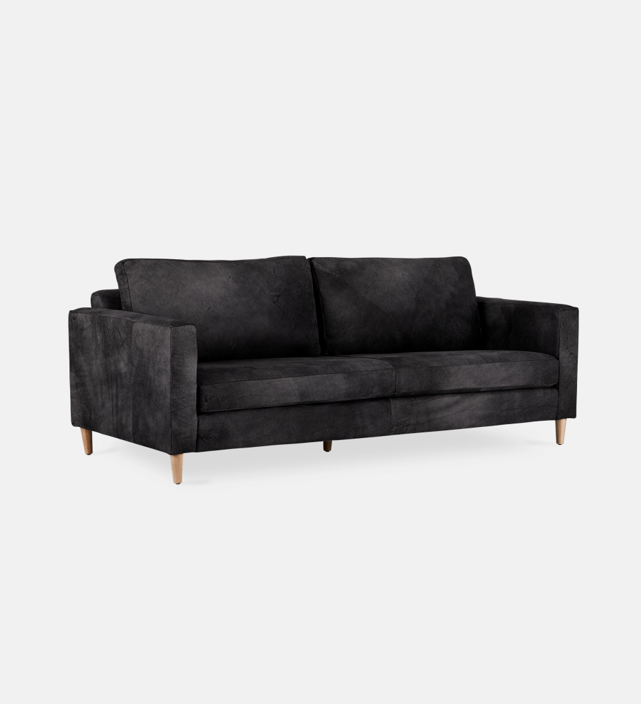 Sami Leather 3 Seater Wooden Leg (12399)