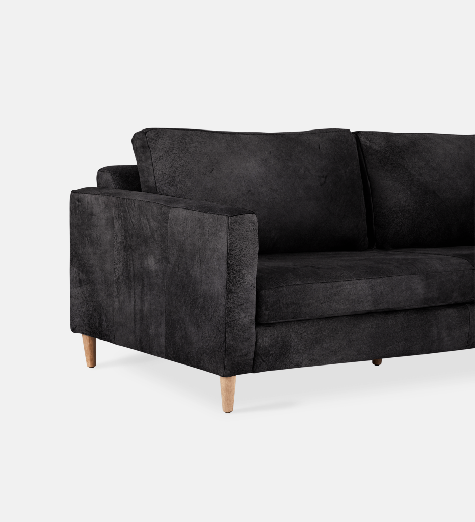 Sami Leather 3 Seater Wooden Leg (12401)