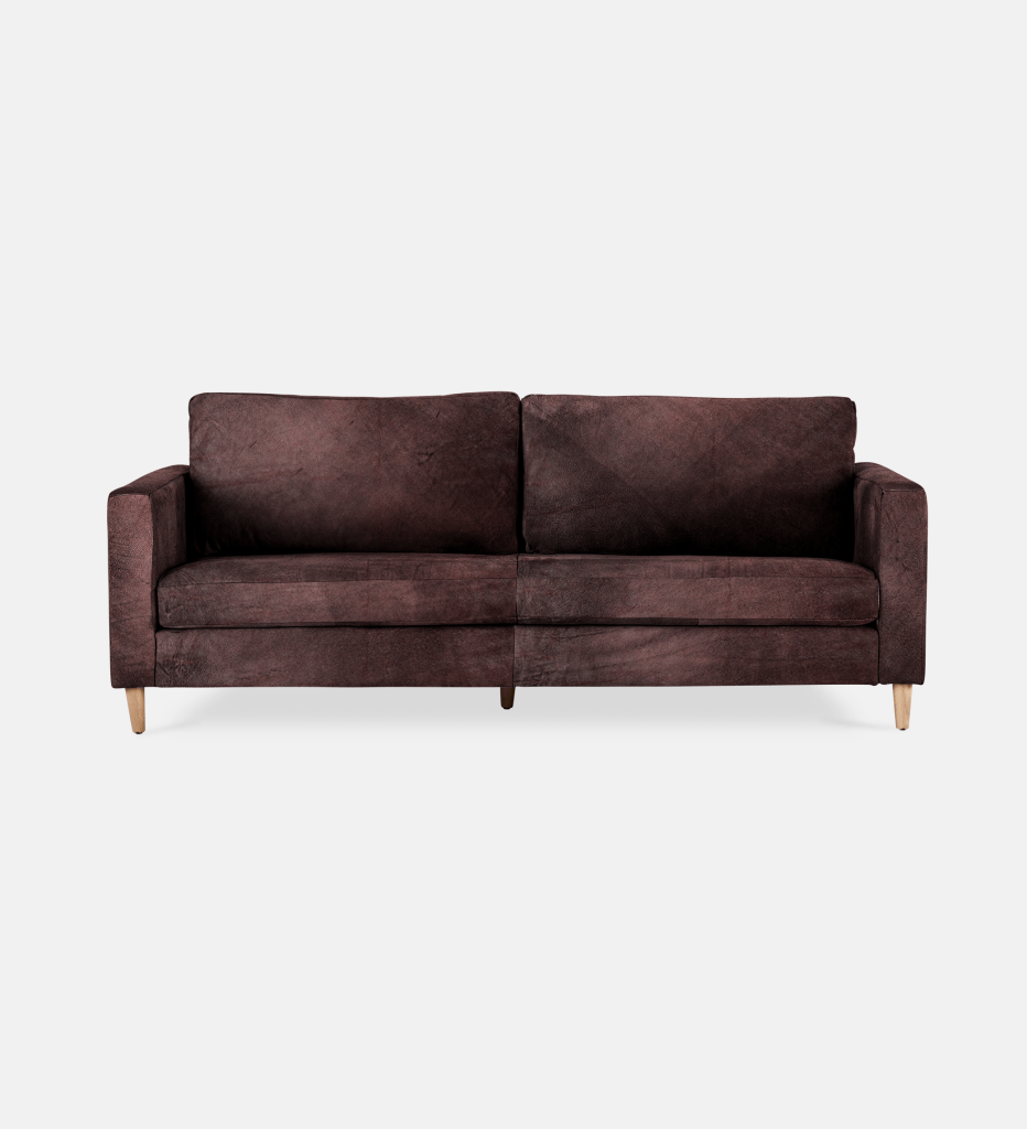 Sami Leather 3 Seater Wooden Leg (12405)
