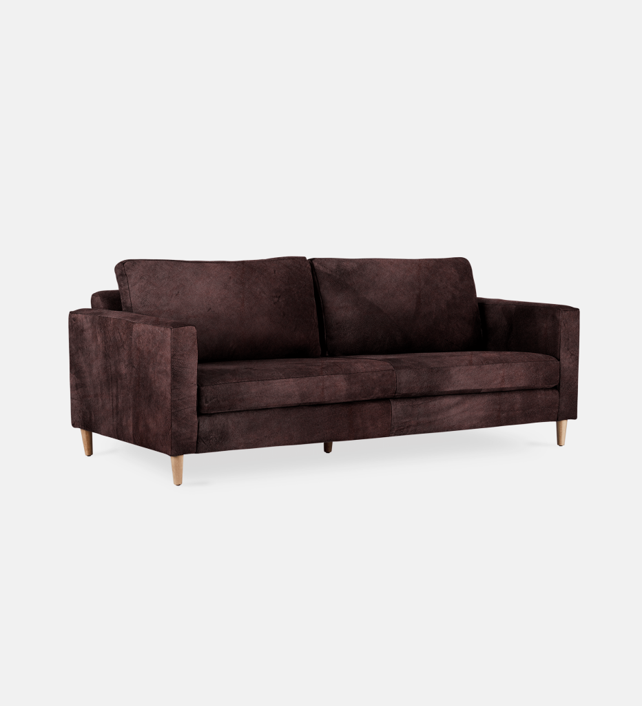 Sami Leather 3 Seater Wooden Leg (12406)