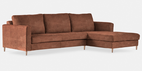 Sami Upholstered RIGHT Slouch with wooden leg (19415)