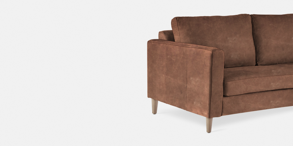 Sami Upholstered RIGHT Slouch with wooden leg (19416)