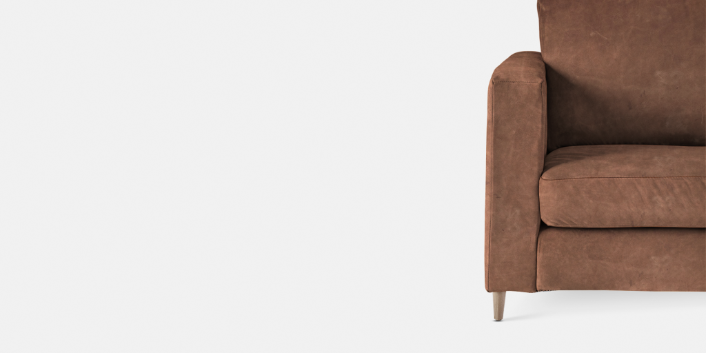 Sami Upholstered RIGHT Slouch with wooden leg (19418)