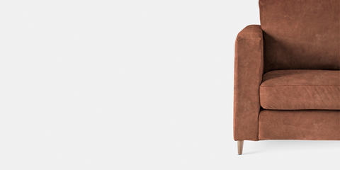 Sami Upholstered RIGHT Slouch with wooden leg (19418)