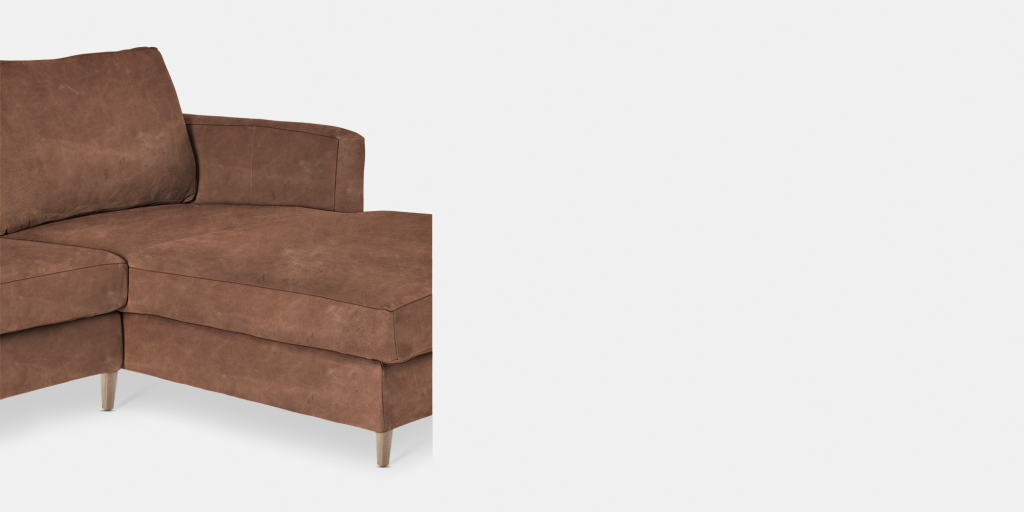 Sami Upholstered RIGHT Slouch with wooden leg (19419)