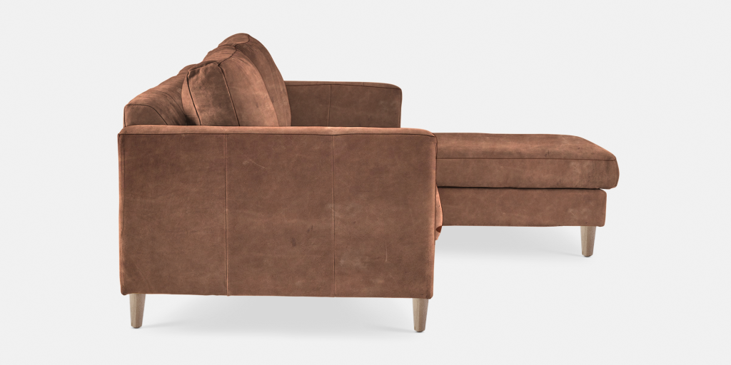 Sami Upholstered RIGHT Slouch with wooden leg (19420)