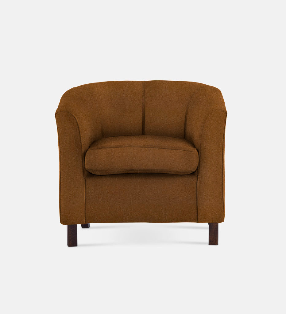 Debbie Tub Leather 1 Seater Dark Leg (74367)