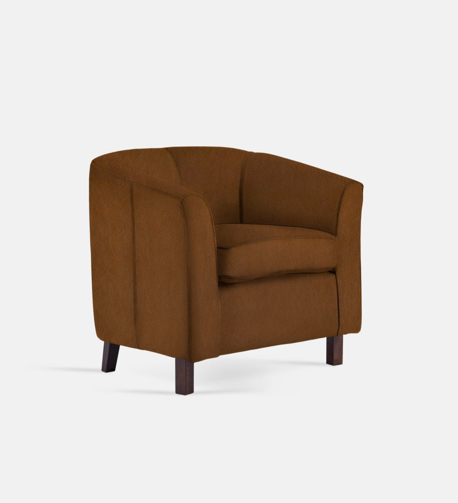 Debbie Tub Leather 1 Seater Dark Leg (74368)