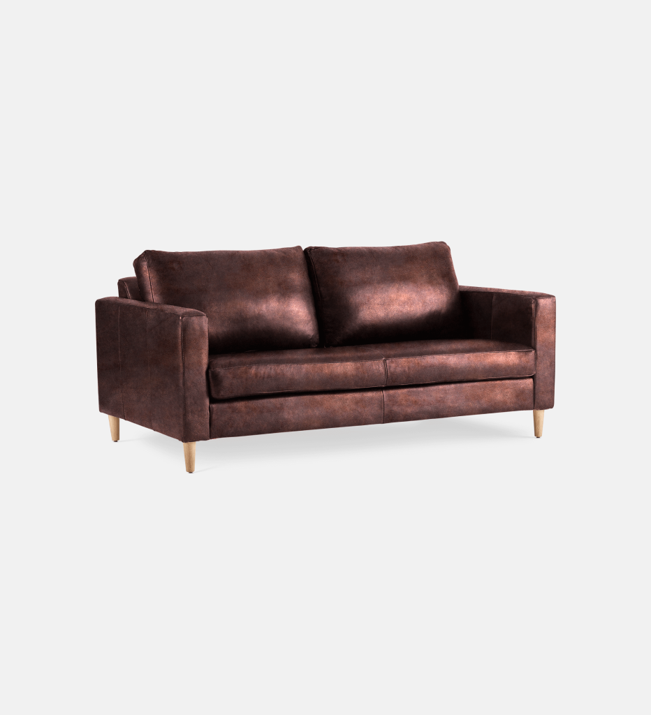 Sami Leather 2 Seater Wooden Leg (13173)