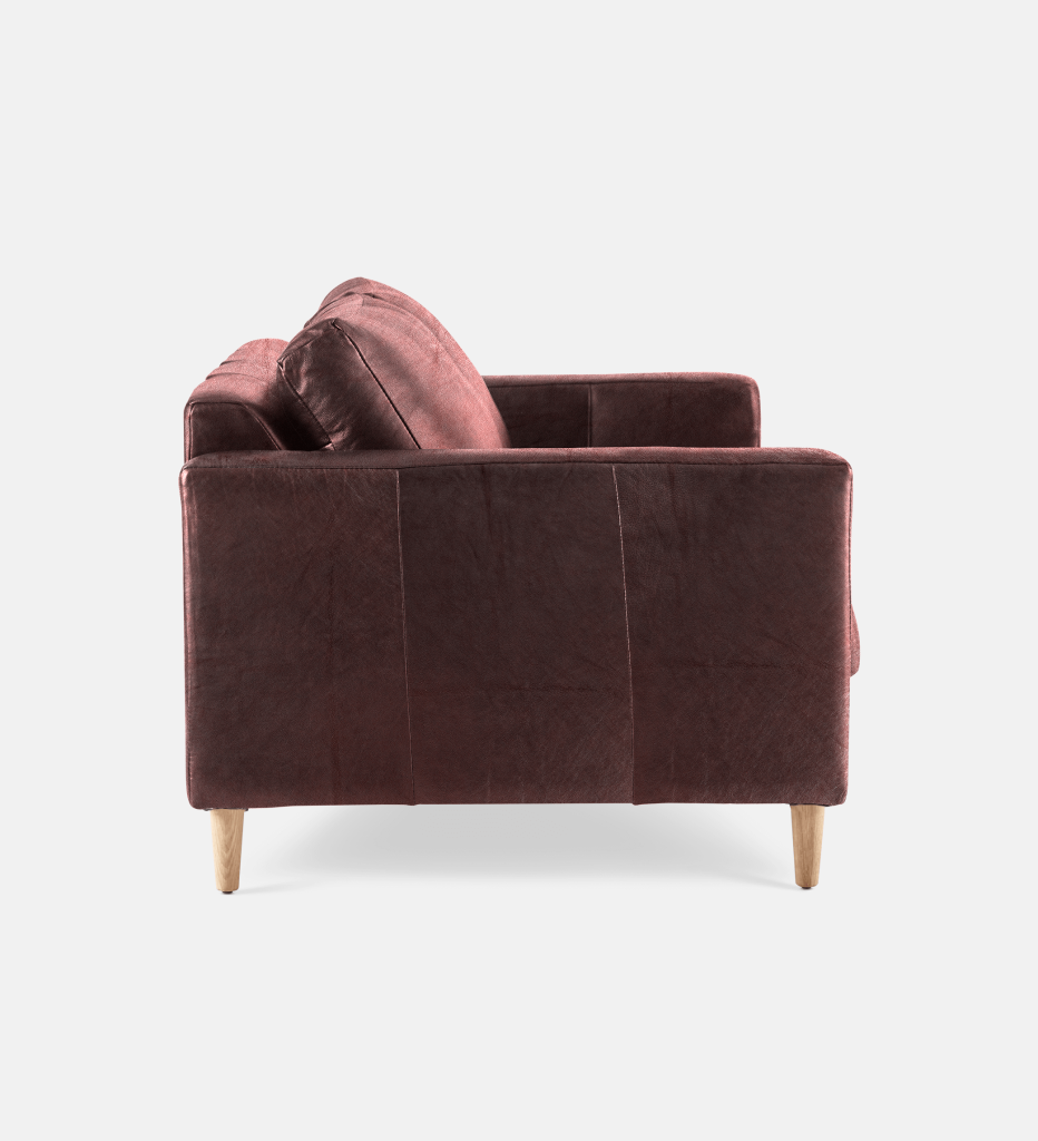 Sami Leather 2 Seater Wooden Leg (13174)