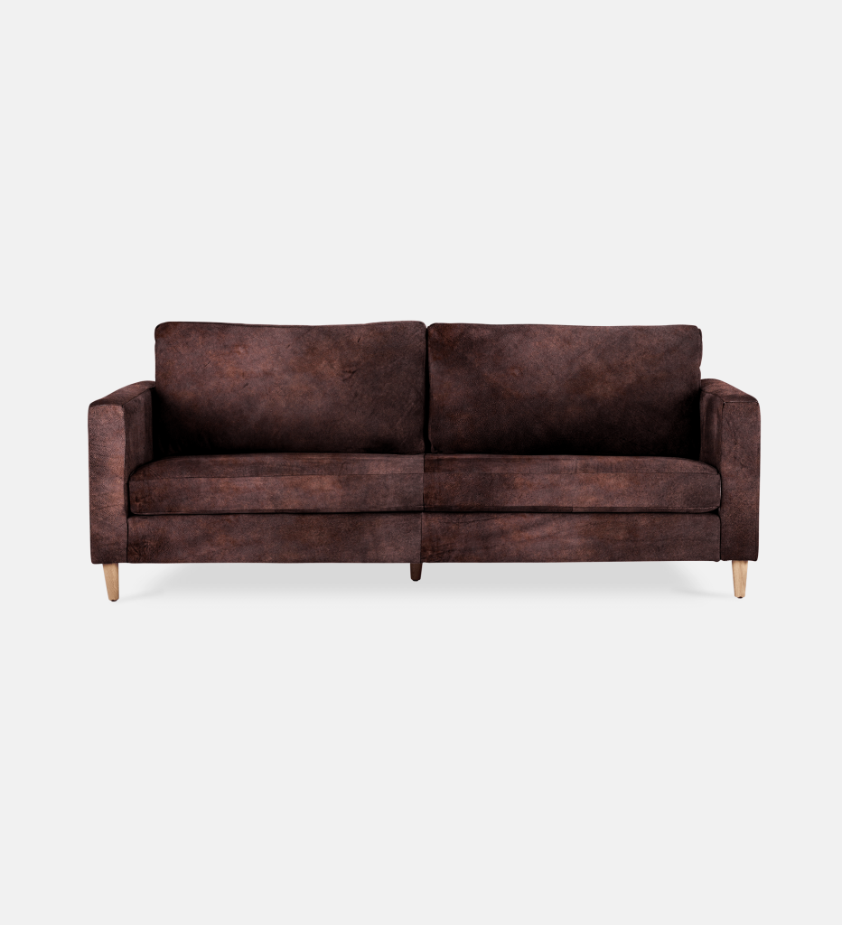 Sami Leather 3 Seater Wooden Leg (13182)