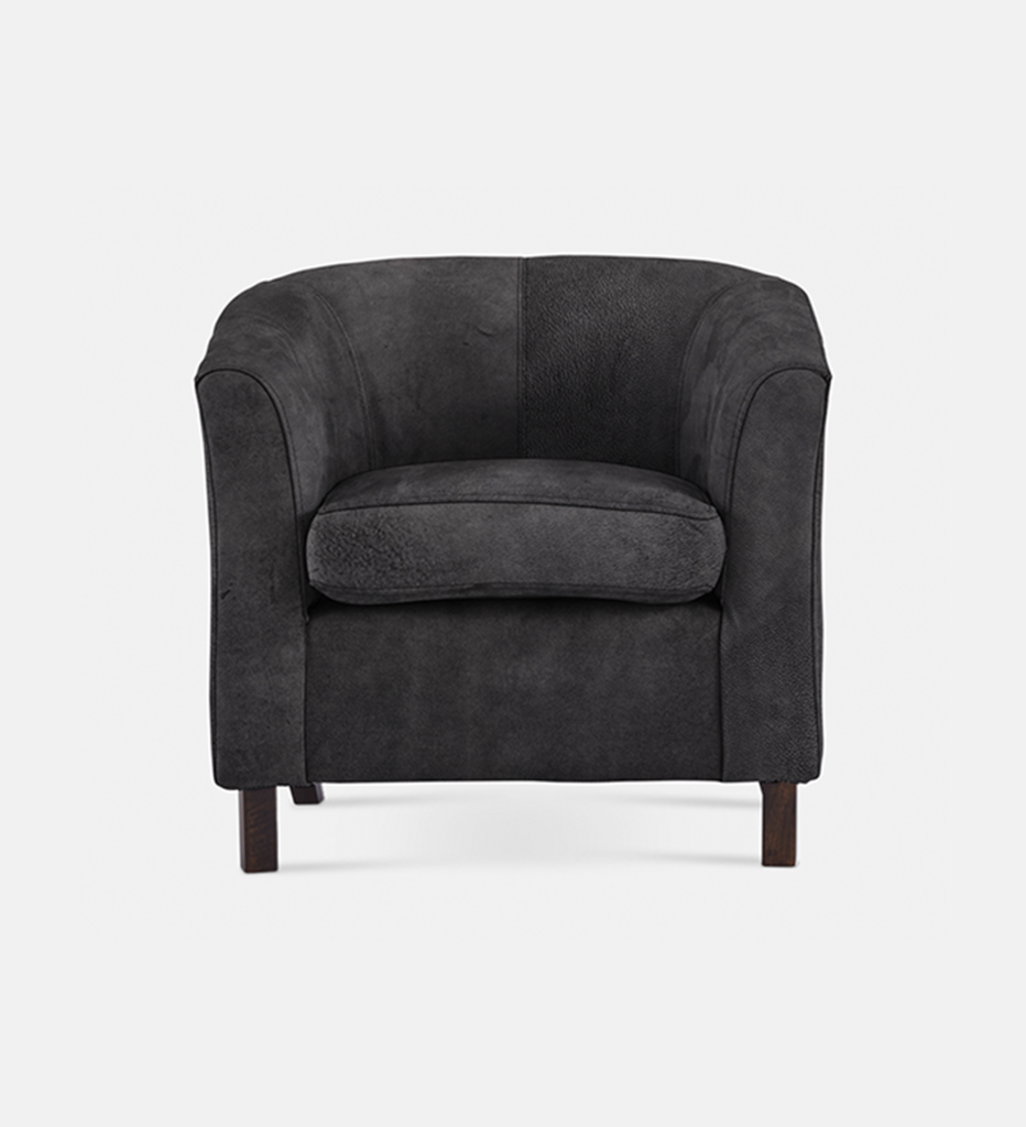 Debbie Tub Leather 1 Seater Dark Leg (40002)