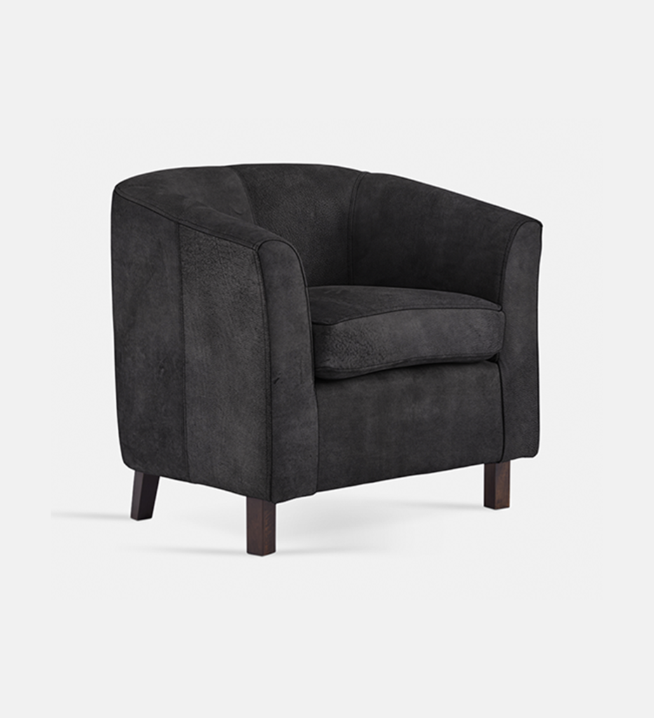 Debbie Tub Leather 1 Seater Dark Leg (40003)