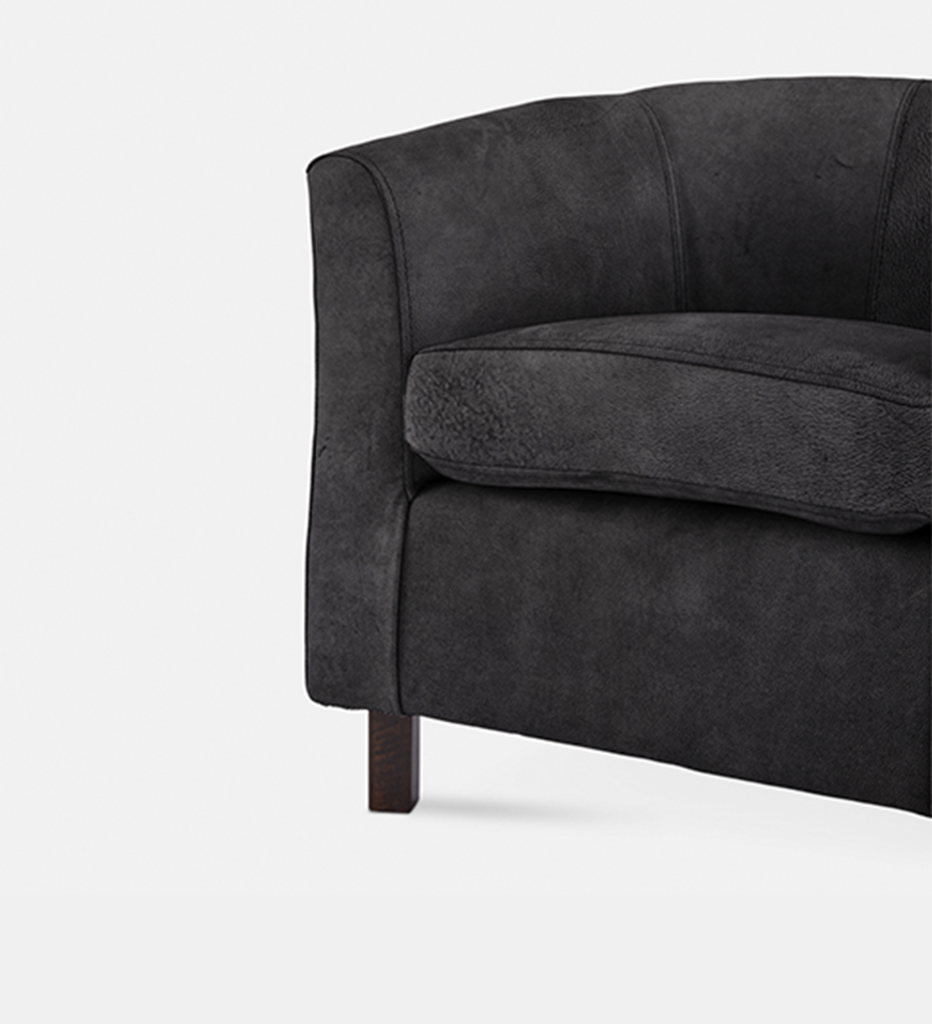 Debbie Tub Leather 1 Seater Dark Leg (40004)