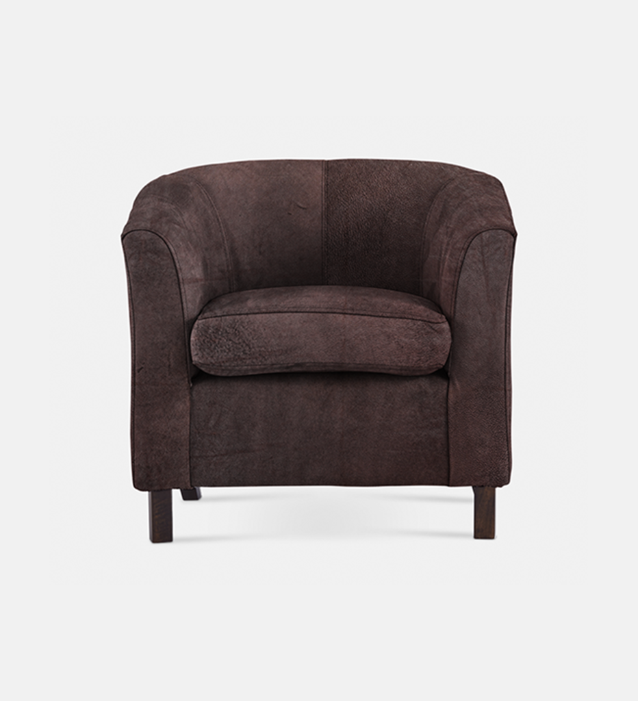Debbie Tub Leather 1 Seater Dark Leg (40007)