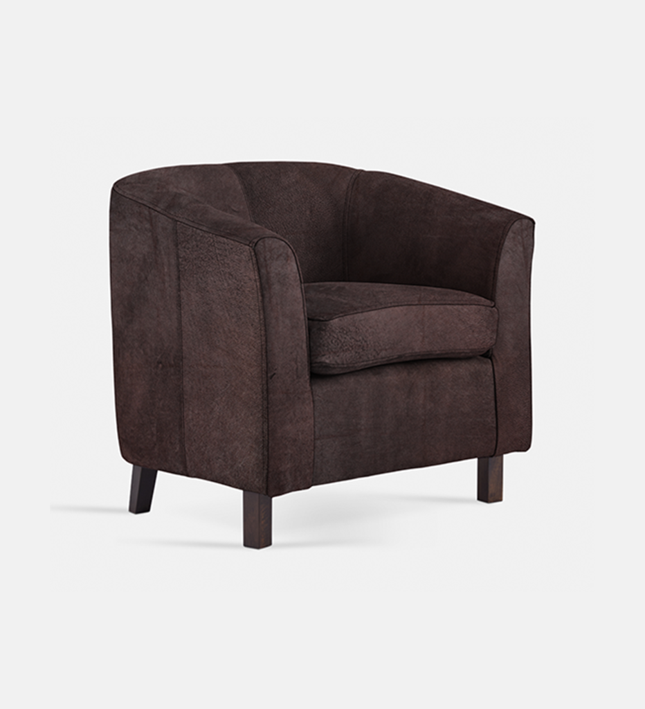 Debbie Tub Leather 1 Seater Dark Leg (40008)