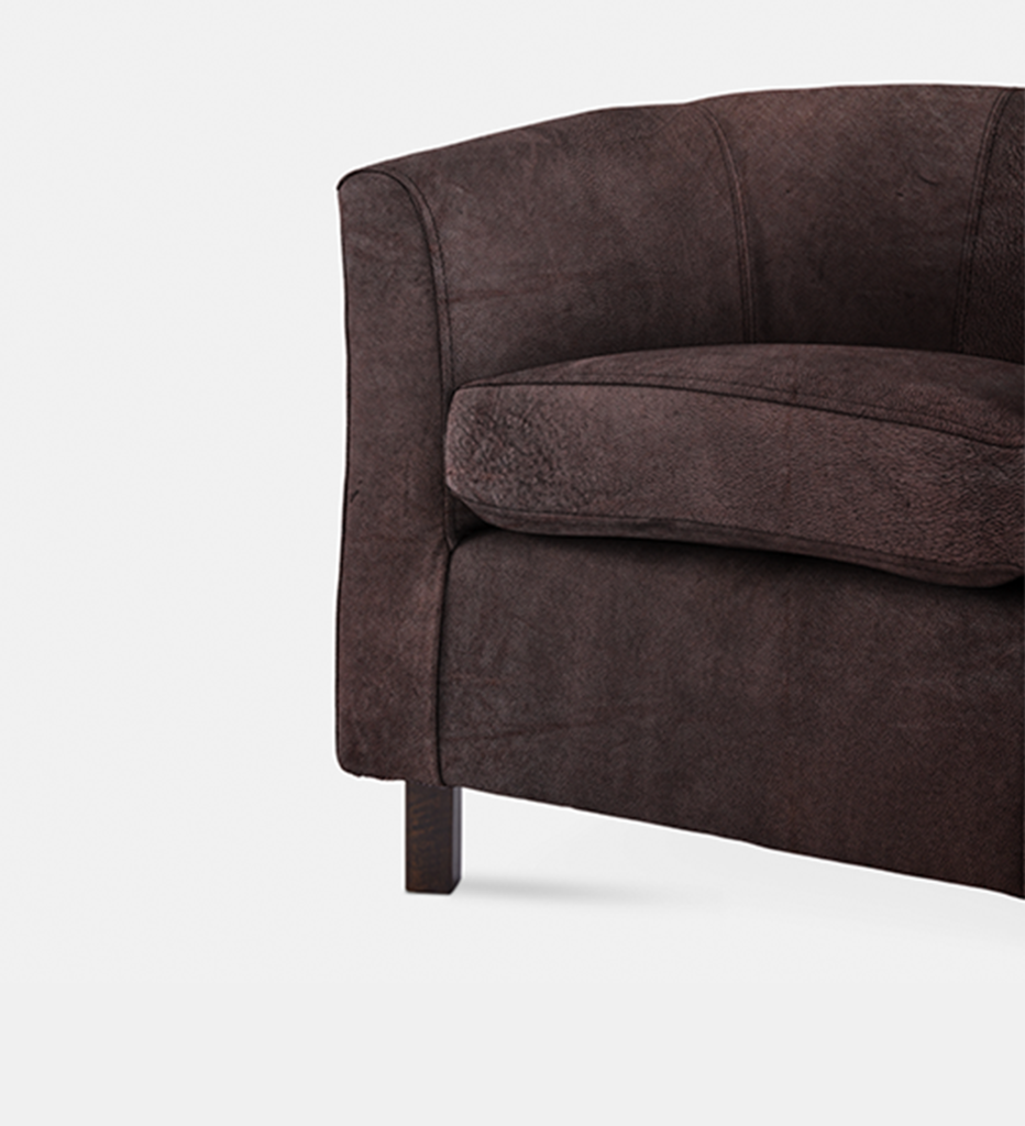 Debbie Tub Leather 1 Seater Dark Leg (40009)