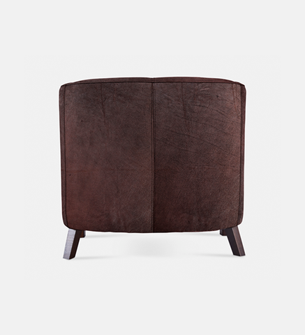 Debbie Tub Leather 1 Seater Dark Leg (40011)