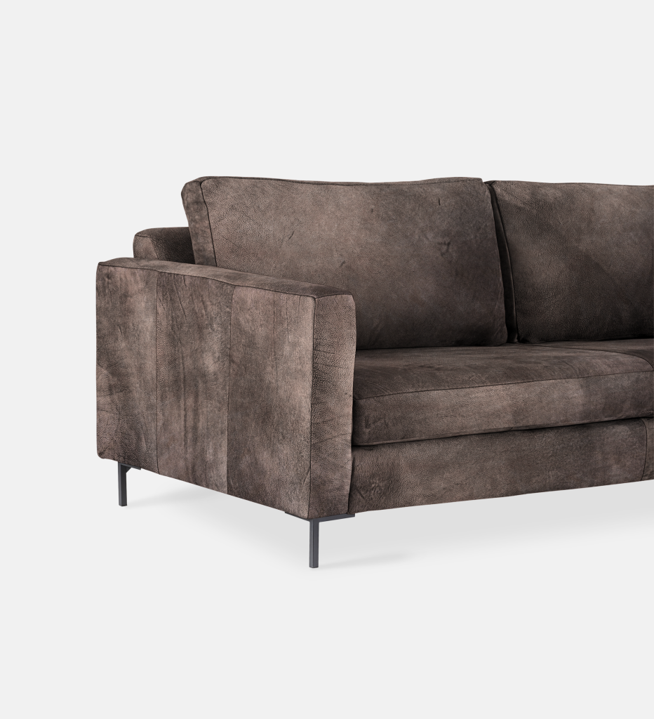 Sami Leather 3 Seater Metal Leg (52392)