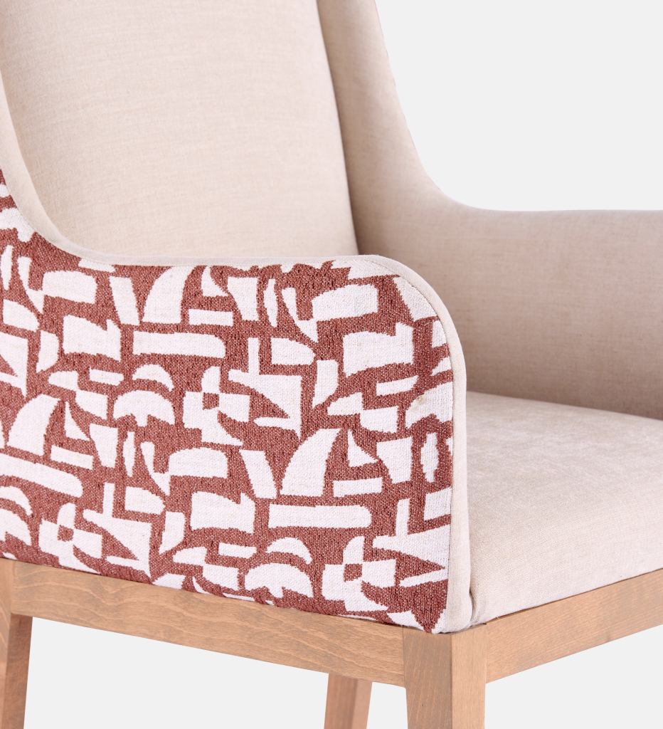 Kendall Fully Upholstered Carver Chair Natural Leg (111808)